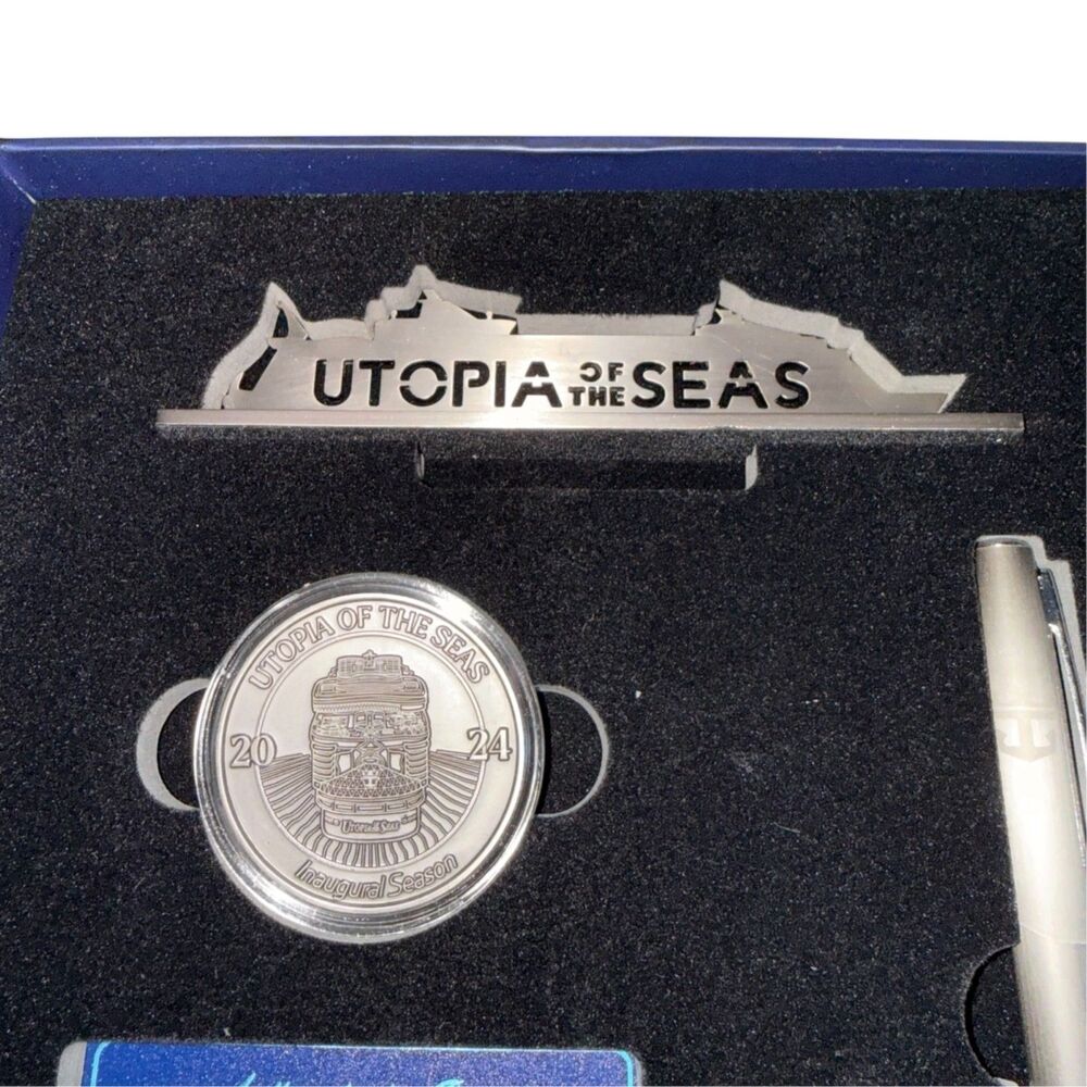 Royal Caribbean Utopia Seas 2024 Inaugural Steel Collector Set Limited Edition - Picture 8 of 12